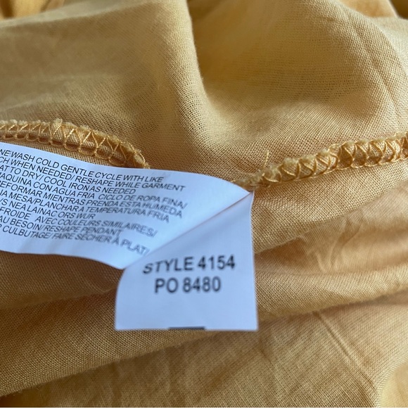 Eloquii Mustard Yellow Lace  Pom Fit & Flare Belted Tie Dress - Picture 10 of 12